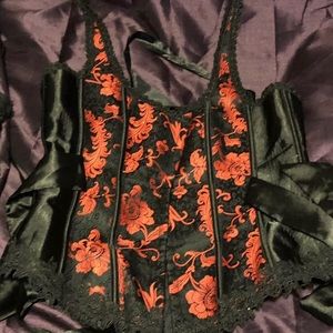 4x Corset Bustier Top Red & Black